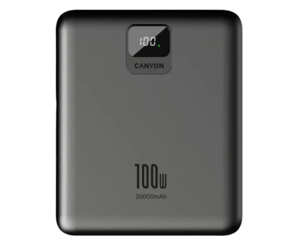 Powerbank CANYON PB-2008 LED 20000 mAh PD100W QC3.0 Ciemnoszary CNE-CPB2008DG
